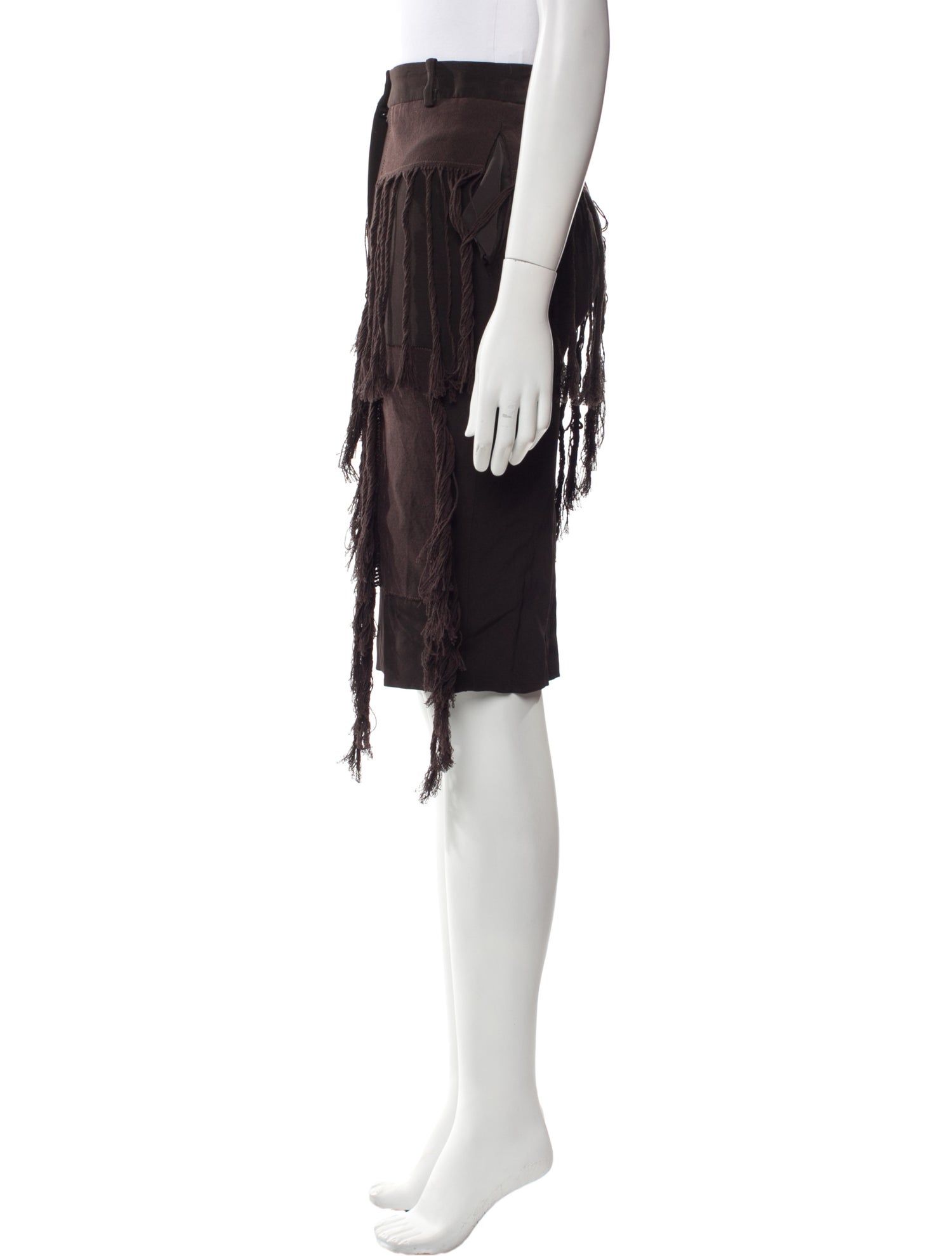 Tom Ford Fringe Trim Accent Knee-Length Skirt